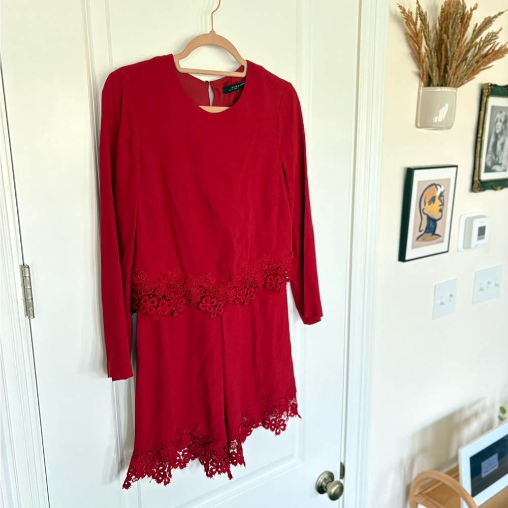 Elegant Red Lace Romper